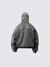 Grey Masked Hooded Zip-Up Jackets