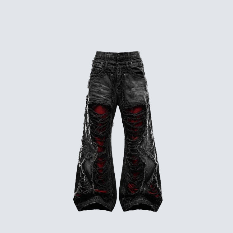 Ripped Devil Blood Baggy Pants
