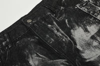 Brushed Black Studded Denim Pants