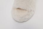 White Platform Chain Pearl Furry Slippers