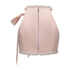 Pink Beaded Halter Cropped Top