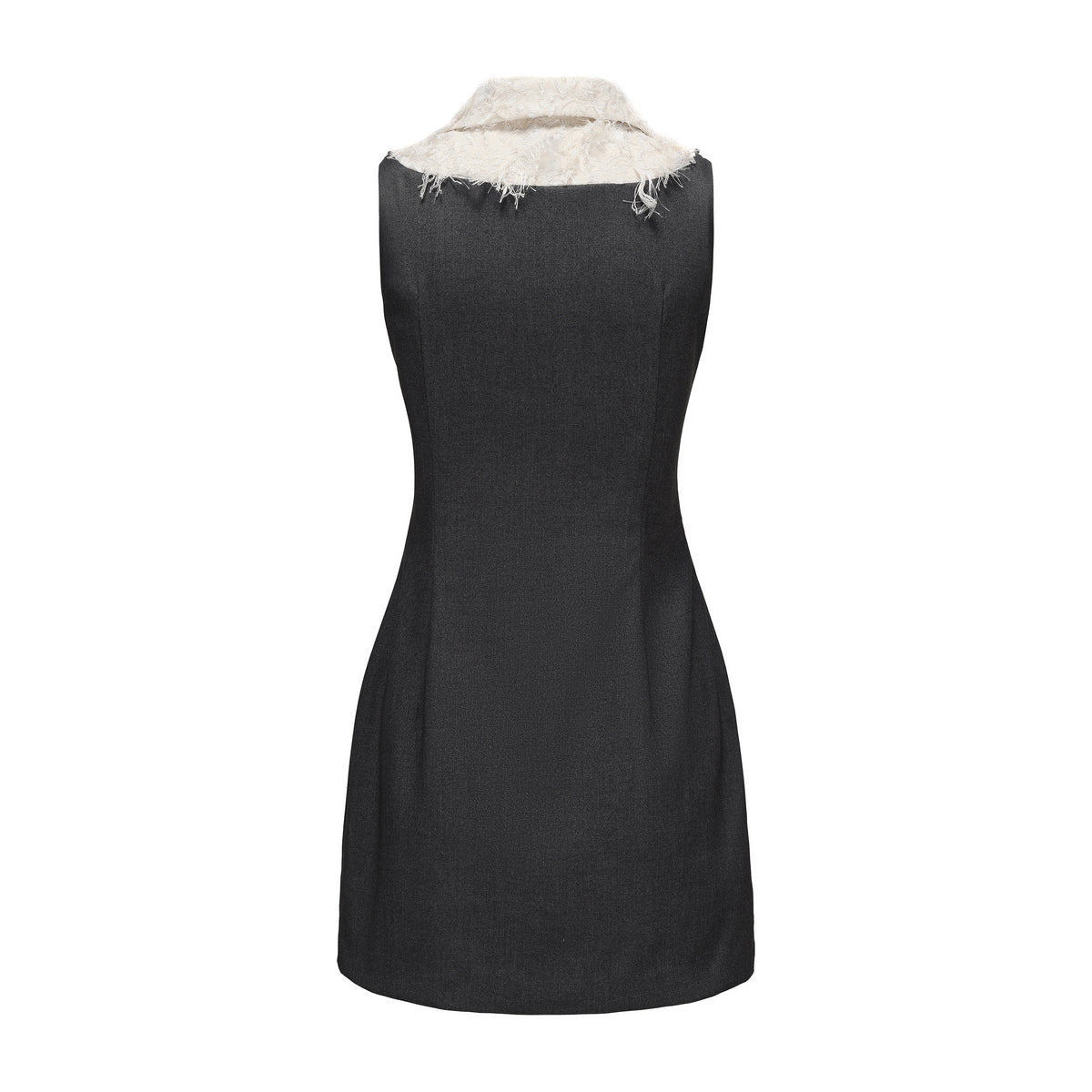 Gray Collar-Patchwork Dress