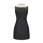 Gray Collar-Patchwork Dress
