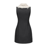 Gray Collar-Patchwork Dress
