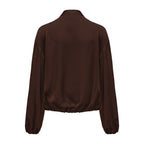 Brown Satin Ribbon Shirt