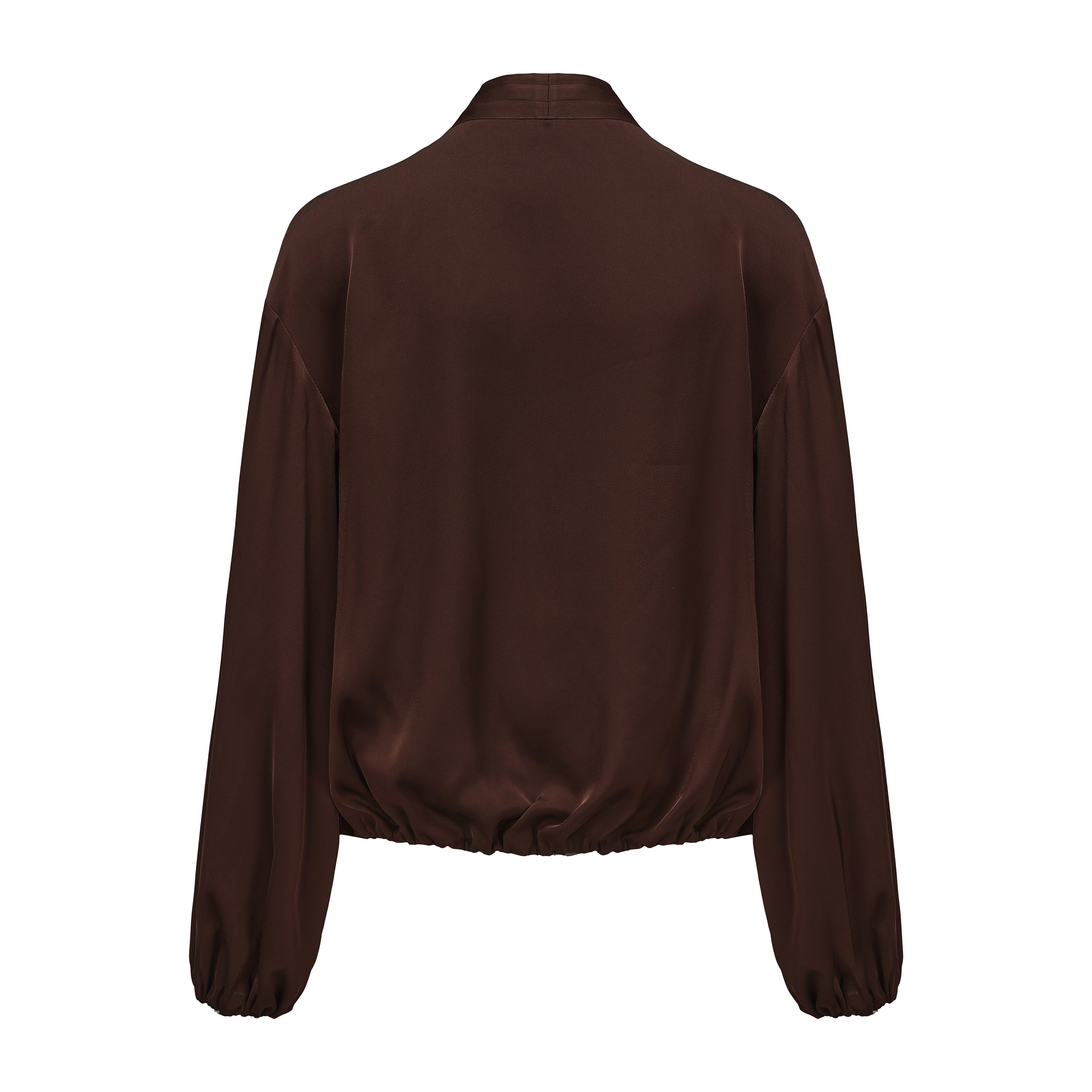 Brown Satin Ribbon Shirt