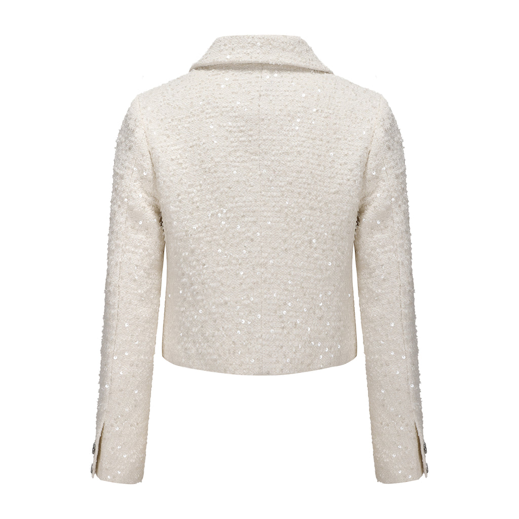 White Tweed Bow Jacket (Detachable Bow)