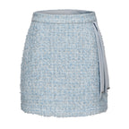 Blue Tweed Pencil Skirt