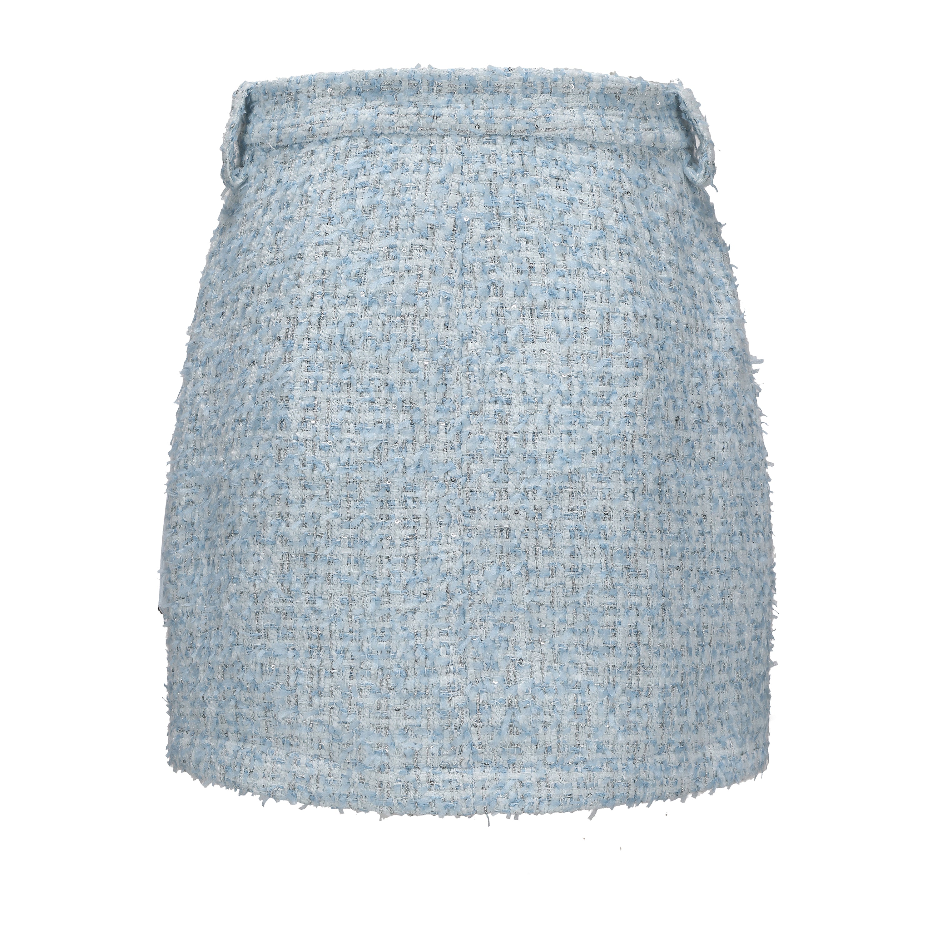 Blue Tweed Pencil Skirt