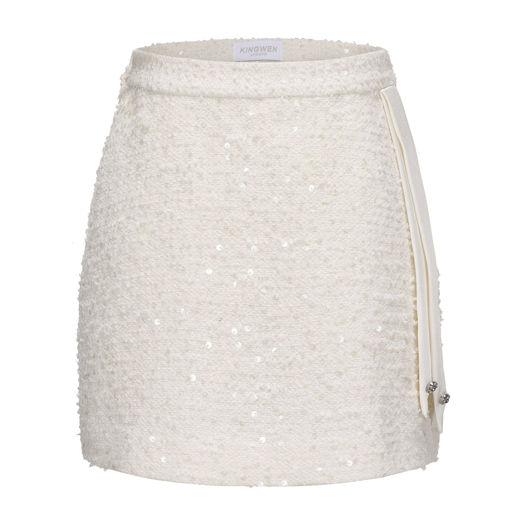 White Tweed Pencil Skirt