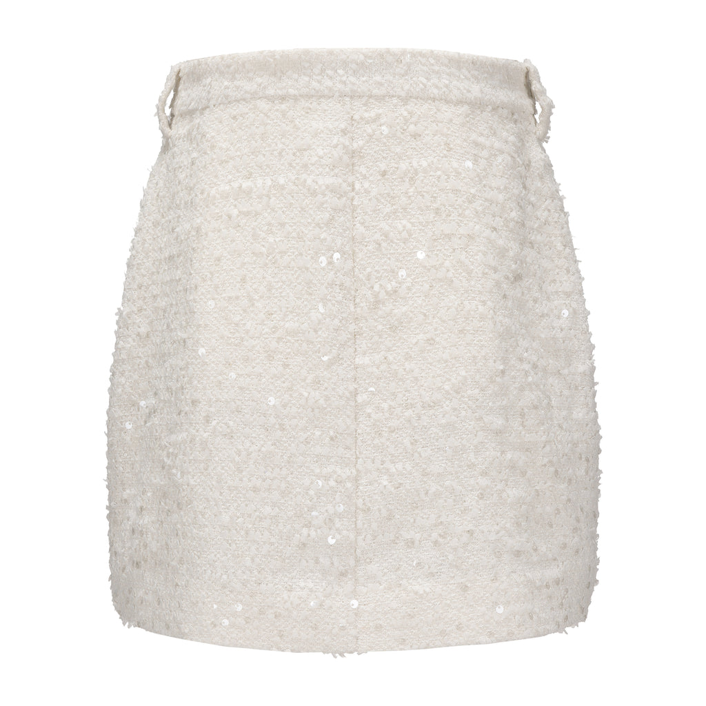 White Tweed Pencil Skirt