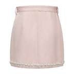 Pink Beaded Pencil Skirt