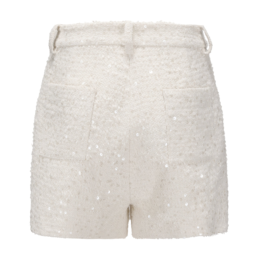 White Tweed Shorts