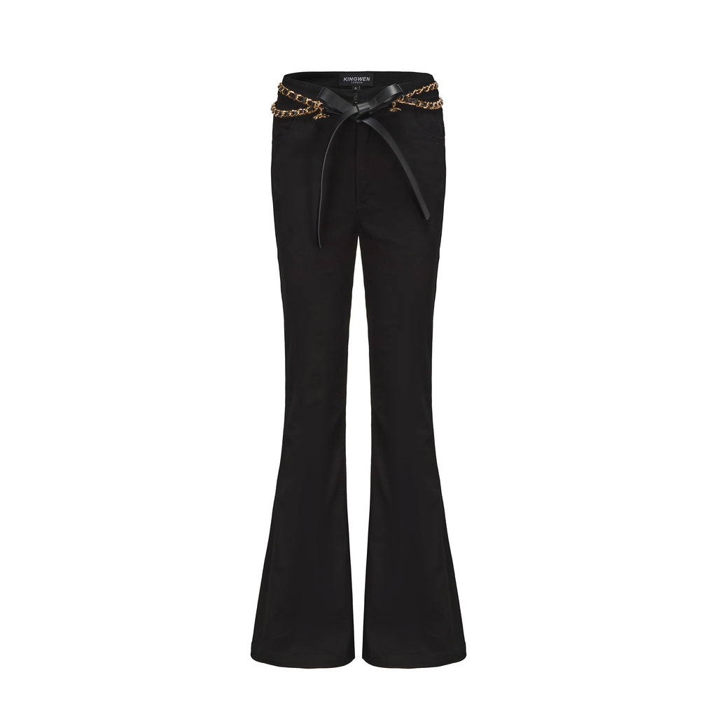 Black Fitted Flare Jeans