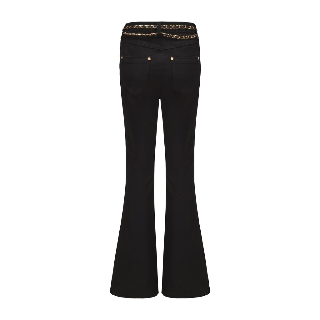 Black Fitted Flare Jeans