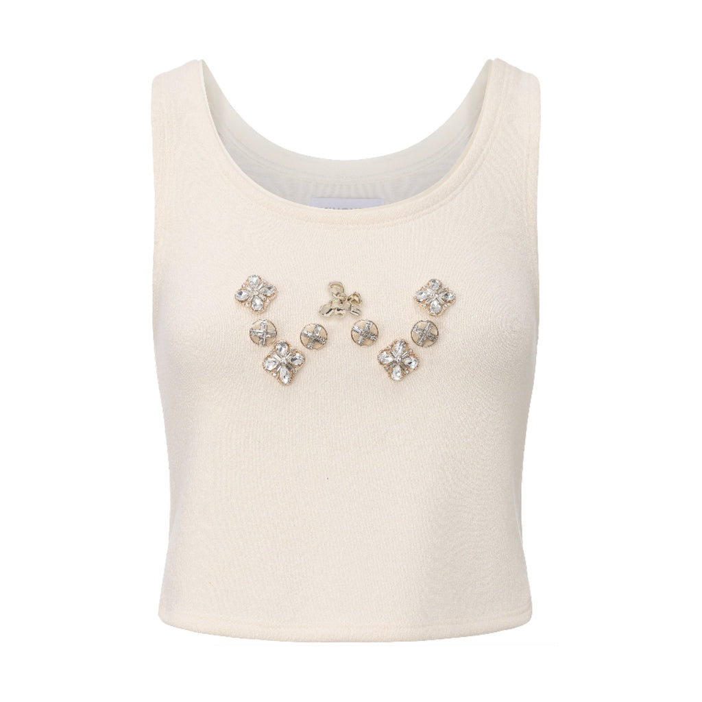 White knit halter top