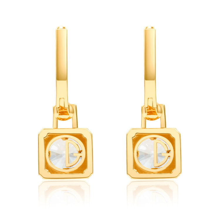 CRYSTAL HOOP EARRINGS - GOLD