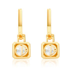 CRYSTAL HOOP EARRINGS - GOLD