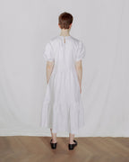 Gathered puffy sleeves dress