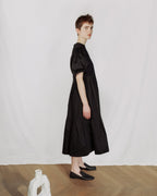 Gathered puffy sleeves dress