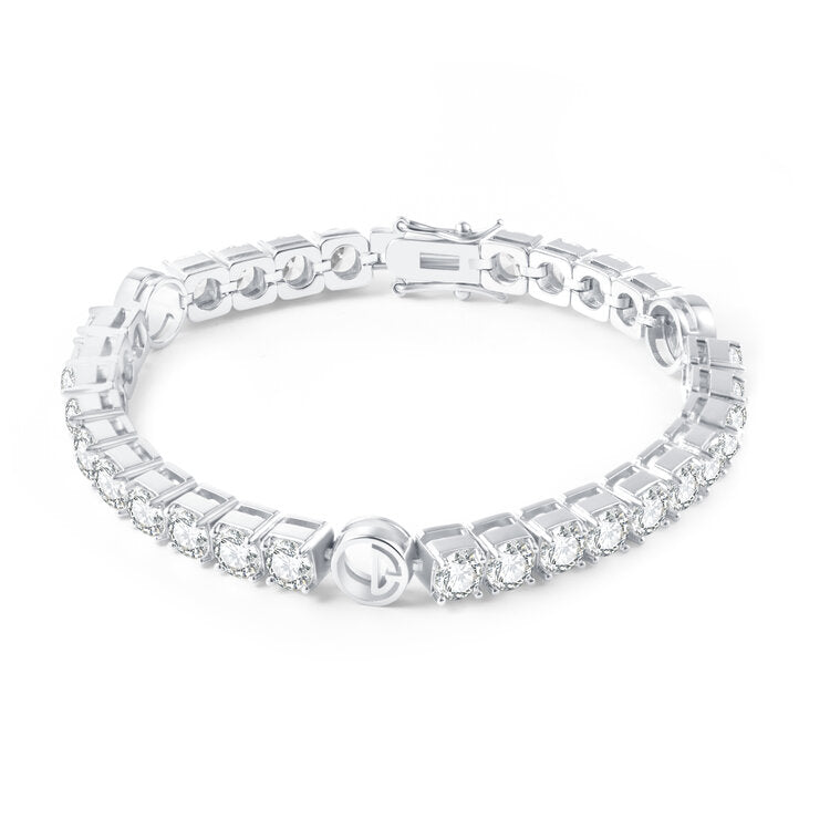 LOGO TENNIS BRACELET - WHITE GOLD