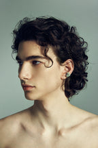 White Stone in the Square Ear Cuff  II