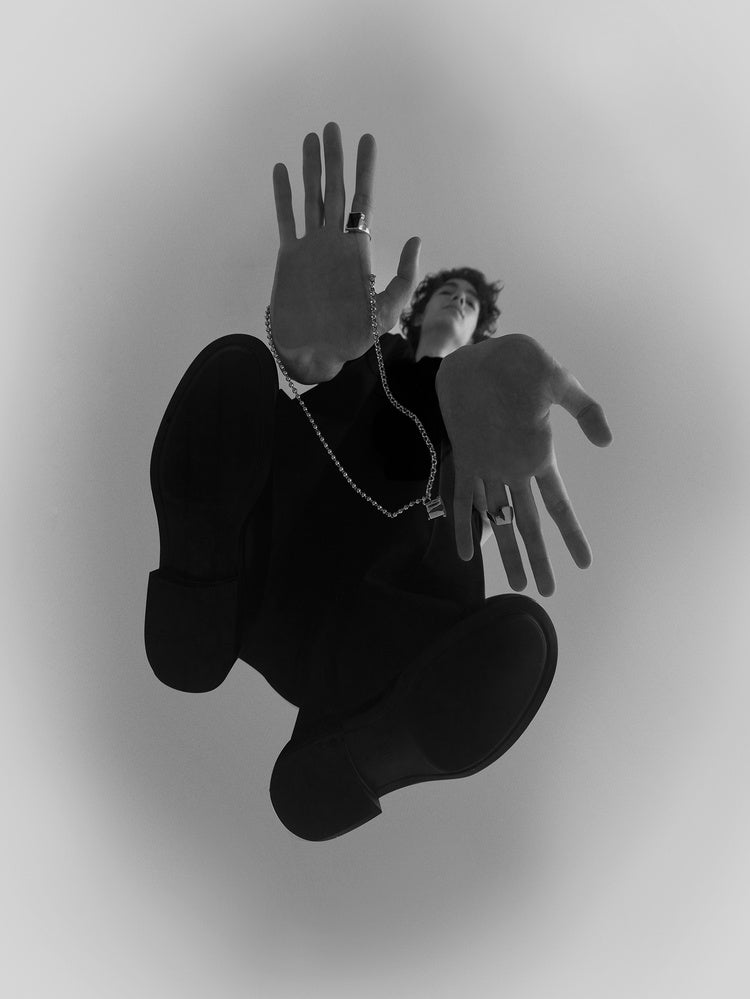 Black Stone in the Square Necklace