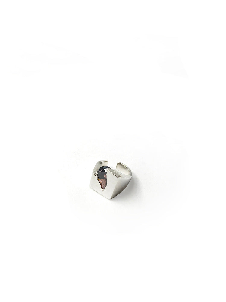 Smoking Stone in the Square Ear Cuff