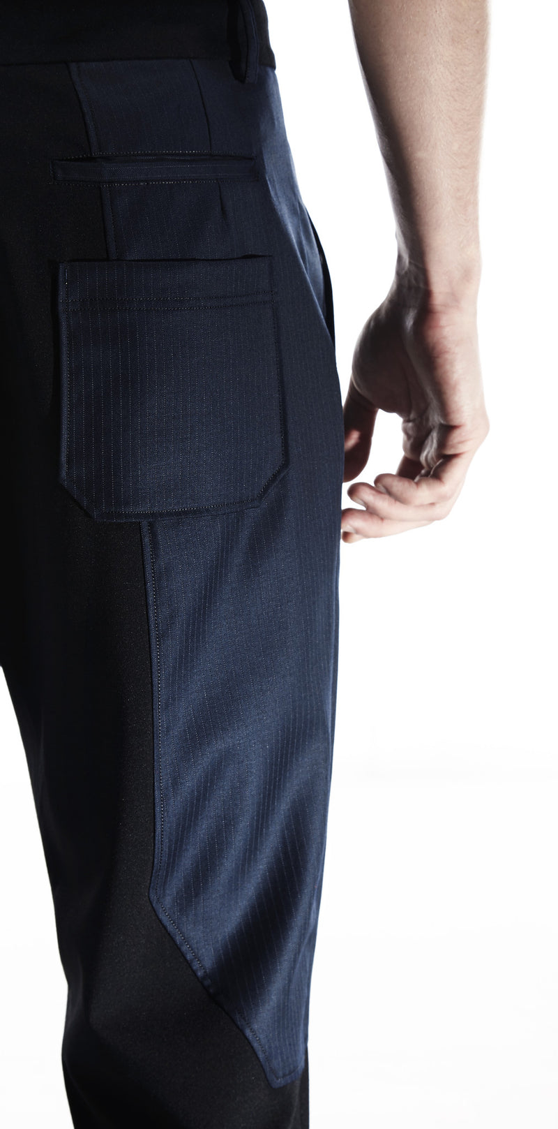 BOTTOMS - JERSEY TROUSERS WITH PIN STRIPES PANELS