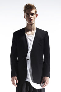 OUTTERS - COLLARLESS WITH DETACHABLE HALF BLAZER IN SHIRTING