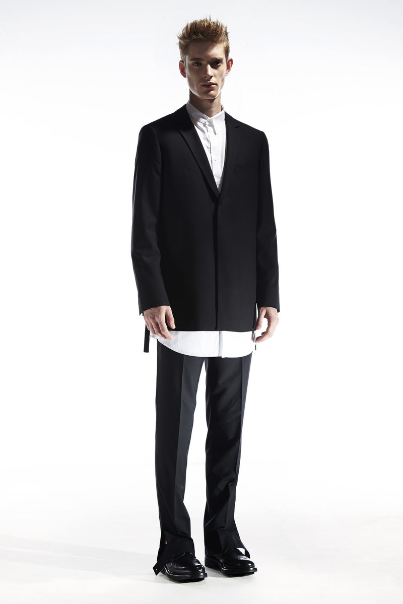 OUTTERS - SIDE SLITS BLAZER WITH LAYERED COLLAR