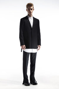 OUTTERS - SIDE SLITS BLAZER WITH LAYERED COLLAR