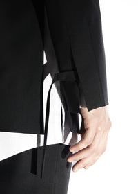 OUTTERS - SIDE SLITS BLAZER WITH LAYERED COLLAR