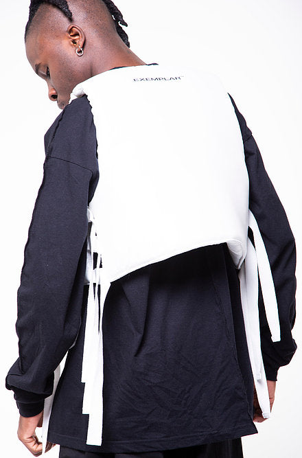 SUSPENDED PUFFER GILET IN WHITE NYLON