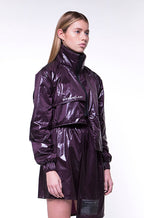 ASYMMETRIC JACKET IN PURPLE NYLON