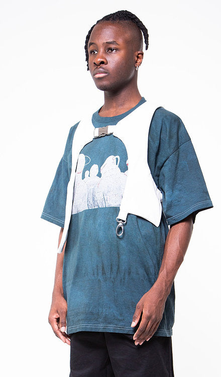 SECTION CUT DENIM VEST IN WHITE