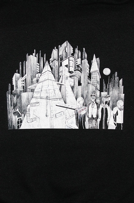 LONG SLEEVES CROPPED HOODED SWEATSHIRT IN BLACK