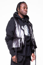 PUFFER GILET IN BLACK NYLON