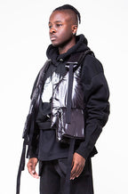 PUFFER GILET IN BLACK NYLON