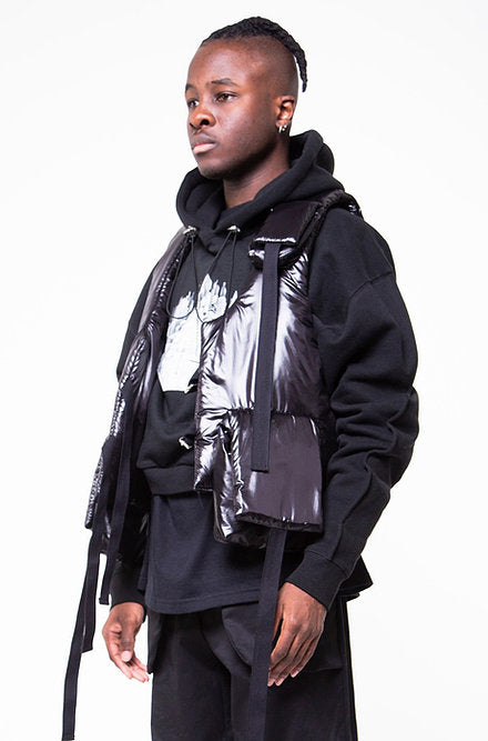 PUFFER GILET IN BLACK NYLON
