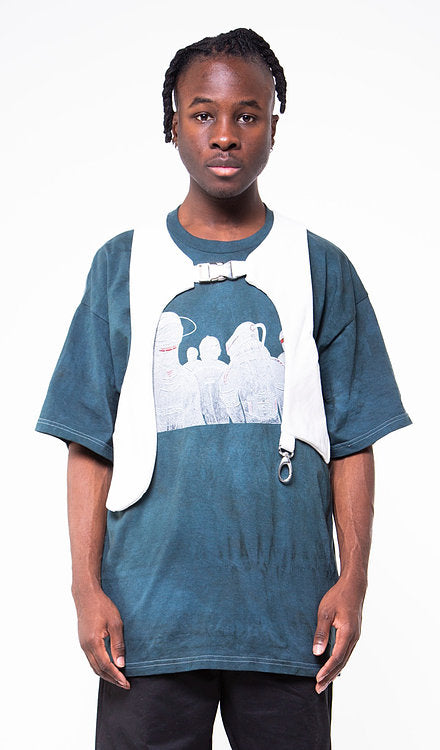 SECTION CUT DENIM VEST IN WHITE