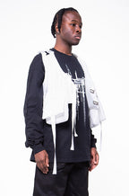 SUSPENDED PUFFER GILET IN WHITE NYLON