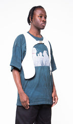 SECTION CUT DENIM VEST IN WHITE