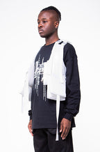 SUSPENDED PUFFER GILET IN WHITE NYLON