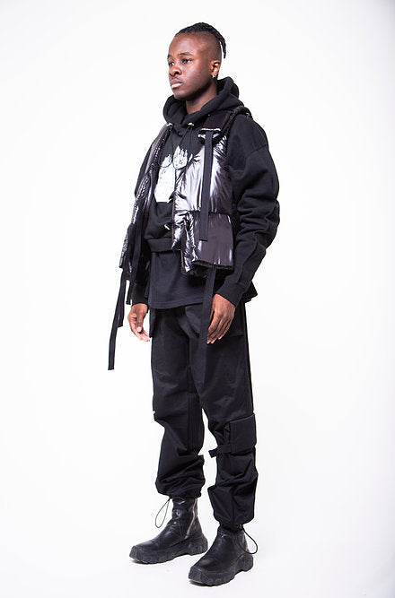 PUFFER GILET IN BLACK NYLON