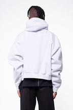 LONG SLEEVES CROPPED HOODED SWEATSHIRT IN WHITE