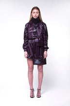 ASYMMETRIC JACKET IN PURPLE NYLON