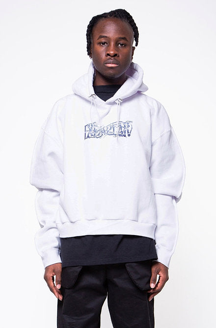 LONG SLEEVES CROPPED HOODED SWEATSHIRT IN WHITE