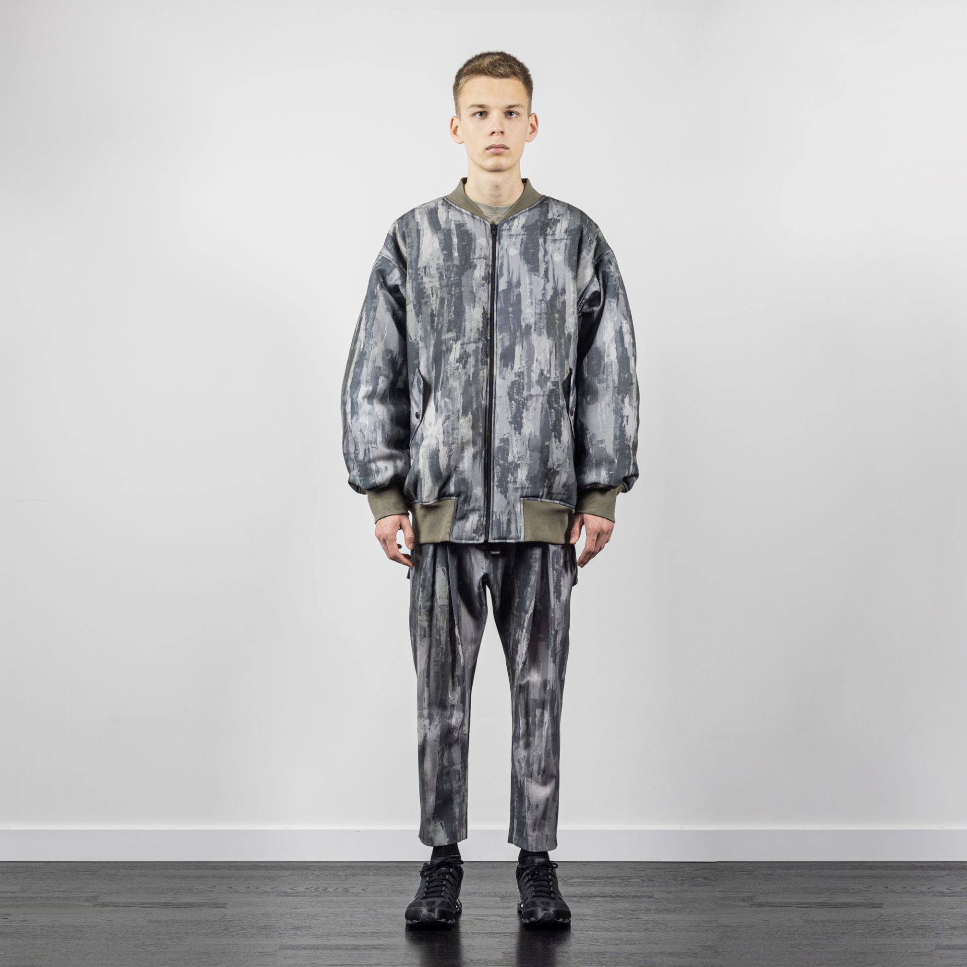 MONOCHROME X FRAGILE TIE DYE BOMBER JACKET