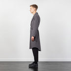 WOOL COAT WITH BUCKLE BELT GREY